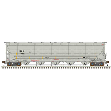 Trinity 5660 PD Covered Hopper - Ready to Run -- GE Rail Services NAHX #60825 (gray, black, yellow conspicuity stripes)