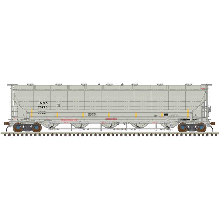 Trinity 5660 PD Covered Hopper - Ready to Run -- CIT Group TCMX #75720 (gray, black, yellow conspicuity stripes)