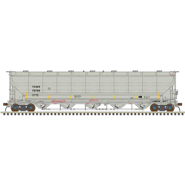 Trinity 5660 PD Covered Hopper - Ready to Run -- CIT Group TCMX #75720 (gray, black, yellow conspicuity stripes)