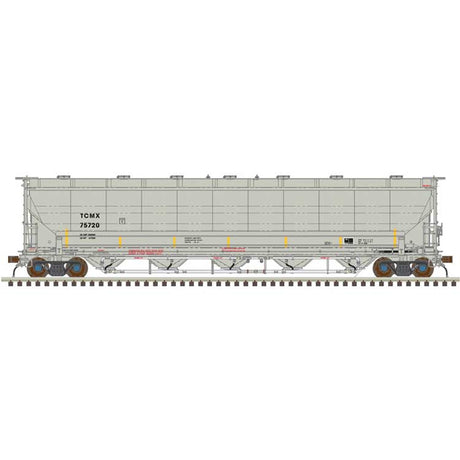 Trinity 5660 PD Covered Hopper - Ready to Run -- CIT Group TCMX #75724 (gray, black, yellow conspicuity stripes)