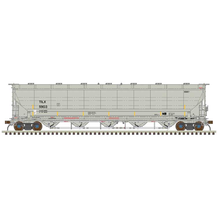 Trinity 5660 PD Covered Hopper - Ready to Run -- Trinity Industries Leasing TILX #5898 (gray, black, yellow conspicuity strip