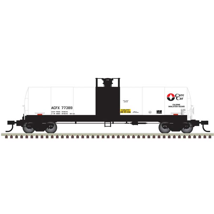 ACF 17,360-Gallon Tank Car - Ready to Run - Master(R) -- Olin Corp. ACFX #77389 (Care Car, white, black, red)