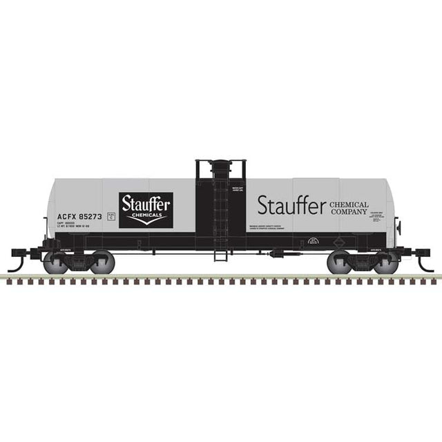 ACF 17,360-Gallon Tank Car - Ready to Run - Master(R) -- Stauffer Chemical ACFX #85290 (gray, white, black)