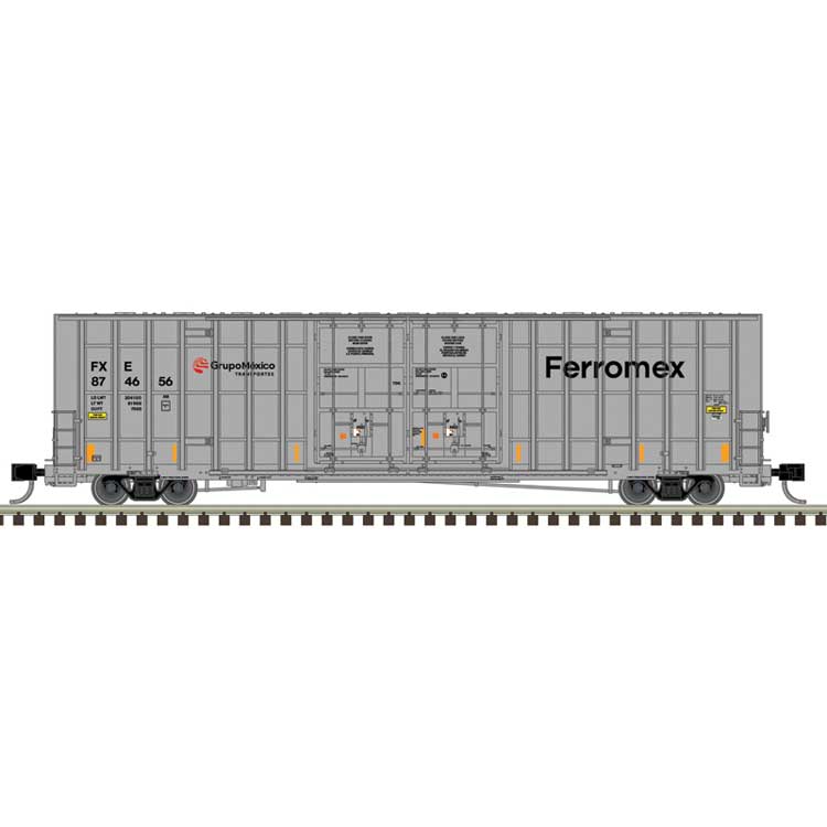 Gunderson 7550 Double-Door Boxcar - Ready to Run -- Ferromex #874558 (gray, black, red)