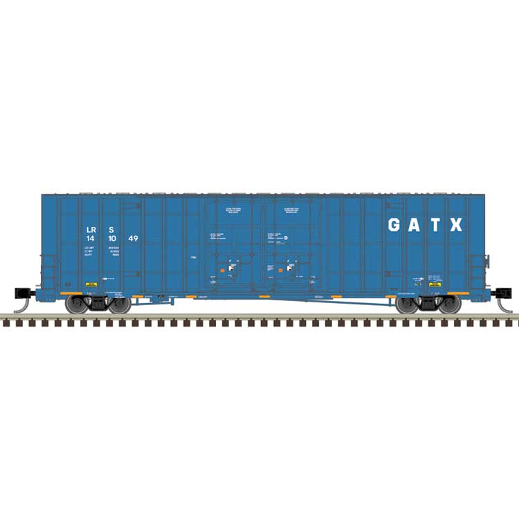 Gunderson 7550 Double-Door Boxcar - Ready to Run -- GATX Leasing LRS #141100 (blue, white)