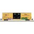 Gunderson 7550 Double-Door Boxcar - Ready to Run -- TTX TBOX #664263 (yellow, black, red logo, Graffiti)