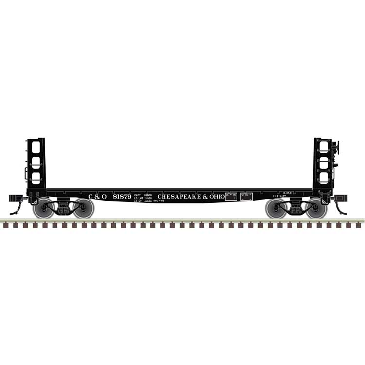 42' Pulpwood Flatcar with Load - Ready to Run -- Chesapeake & Ohio #81879 (black)