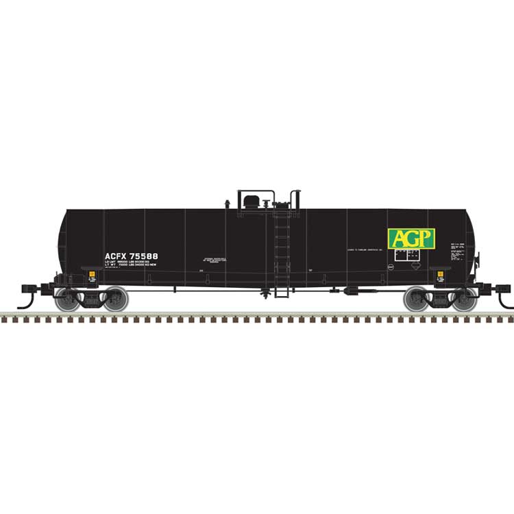 ACF 23,500-Gallon Tank Car - Ready to Run - Master(R) -- AG Processing ACFX #75588 (black, green, yellow)