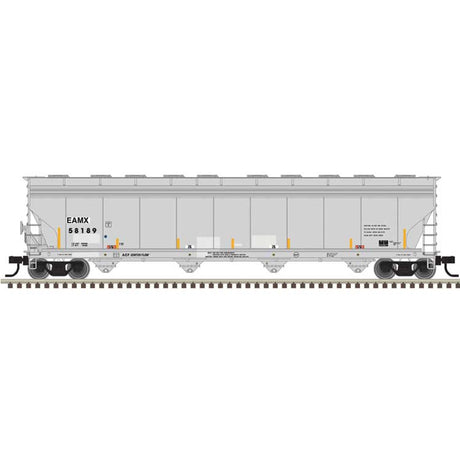 ACF 5800 4-Bay Covered Hopper - Ready to Run - Master(R) -- Everest Railcar Services EAMX #58181 (gray, black, yellow conspicuity marks)