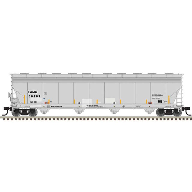 ACF 5800 4-Bay Covered Hopper - Ready to Run - Master(R) -- Everest Railcar Services EAMX #58189 (gray, black, yellow conspicuity marks)