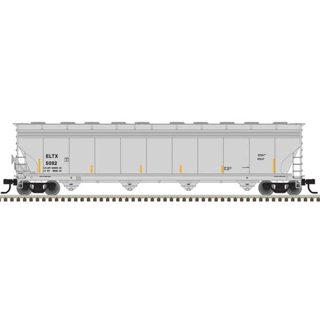 ACF 5800 4-Bay Covered Hopper - Ready to Run - Master(R) -- Soltex Polymers ELTX #5092 (gray, black, yellow conspicuity marks)