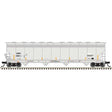 ACF 5800 4-Bay Covered Hopper - Ready to Run - Master(R) -- Luhu Logistics LUHX #1015 (gray, black, yellow conspicuity marks)