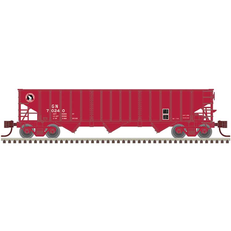 Pullman-Standard PS-2750 3-Bay Hopper 3-Pack - Ready to Run - Master(R) -- Great Northern #70061, 70064, 70240 (red, black, white, Small Logo)
