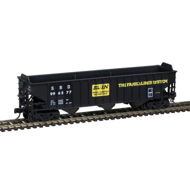 Pullman-Standard PS-2750 3-Bay Hopper - Ready to Run - Master(R) -- Seaboard System #996572 (black, yellow)