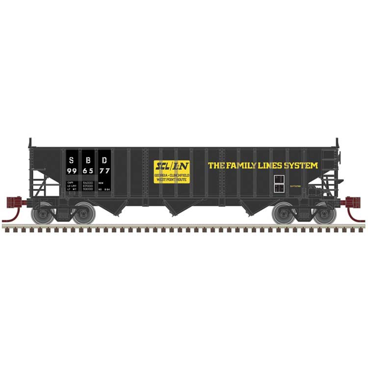 Pullman-Standard PS-2750 3-Bay Hopper - Ready to Run - Master(R) -- Seaboard System #996576 (black, yellow)