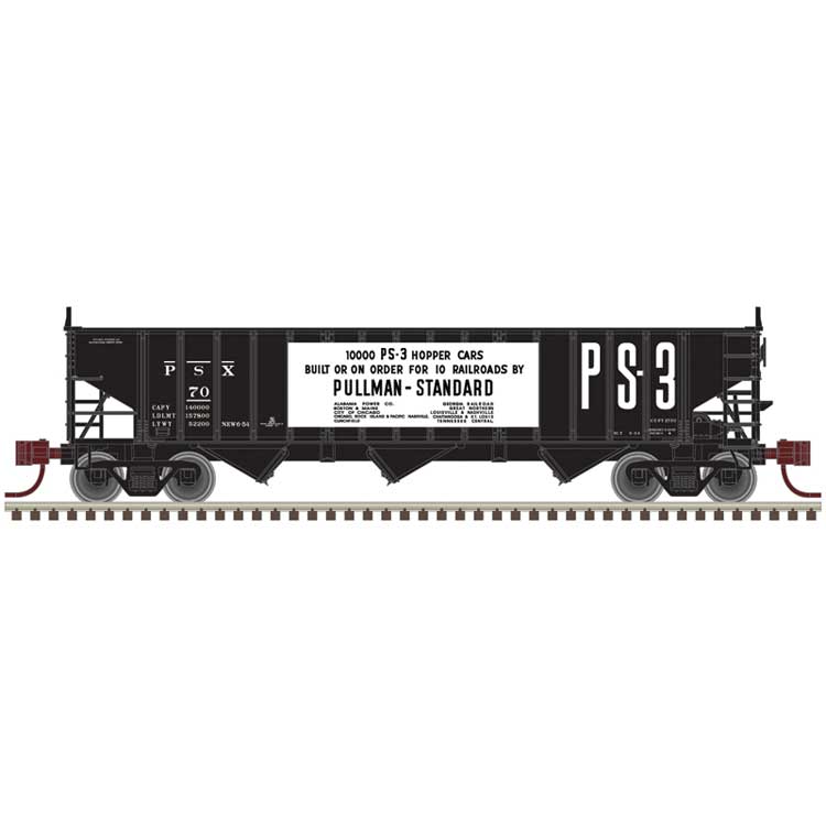 Pullman-Standard PS-2750 3-Bay Hopper - Ready to Run - Master(R) -- Pullman - Standard #70 (black, white)
