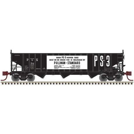 Pullman-Standard PS-2750 3-Bay Hopper - Ready to Run - Master(R) -- Pullman - Standard #70 (black, white)
