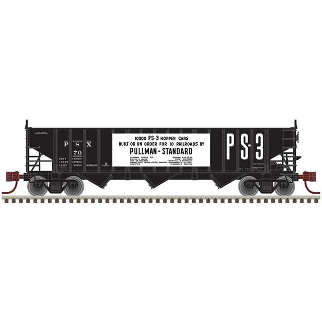 Pullman-Standard PS-2750 3-Bay Hopper - Ready to Run - Master(R) -- Pullman - Standard #70 (black, white)