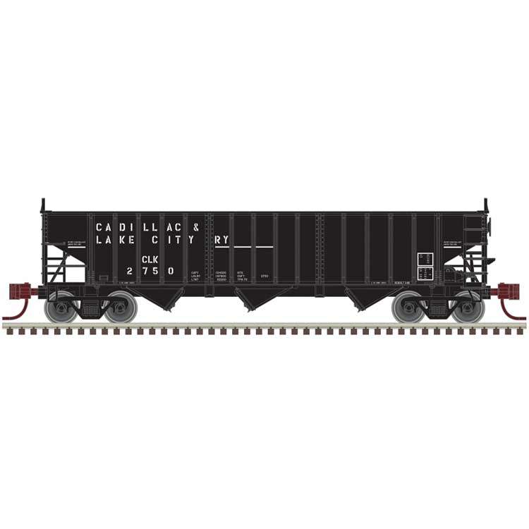 Pullman-Standard PS-2750 3-Bay Hopper - Ready to Run - Master(R) -- Cadillac and Lake City #2750 (black, white)
