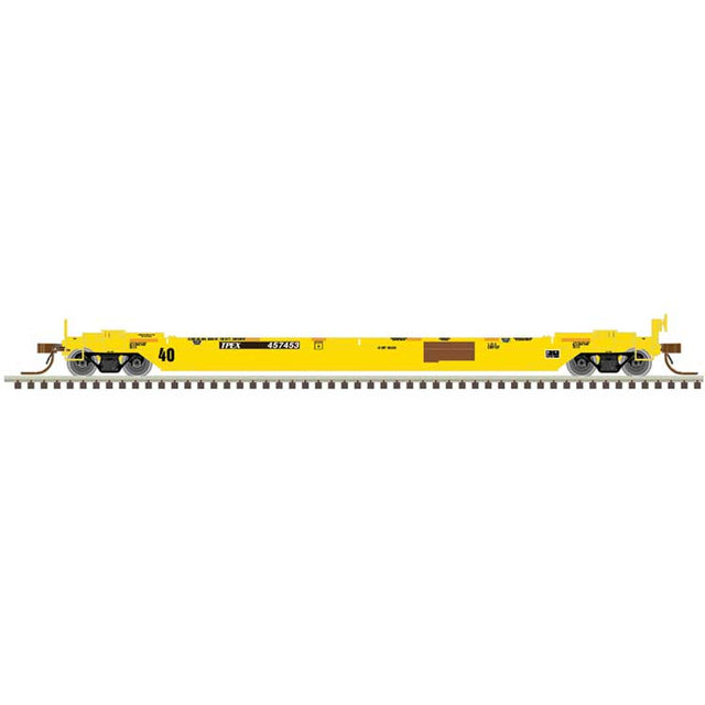 40' Rebuilt Well Car - Ready to Run - Master(R) -- TTX TPEX #455315 (Patched, yellow, black, brown)
