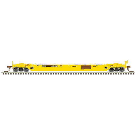 40' Rebuilt Well Car - Ready to Run - Master(R) -- TTX TPEX #455648 (Patched, yellow, black, brown)