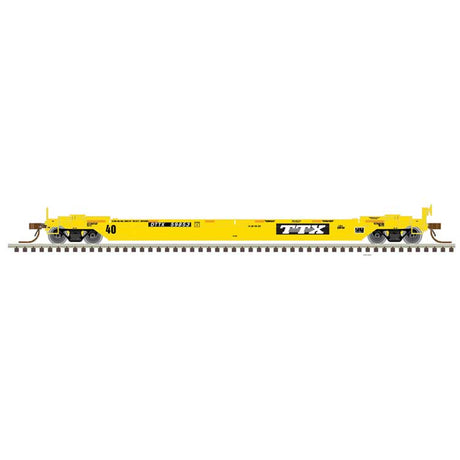 40' Rebuilt Well Car - Ready to Run - Master(R) -- TTX DTTX #59853 (yellow, black logo)