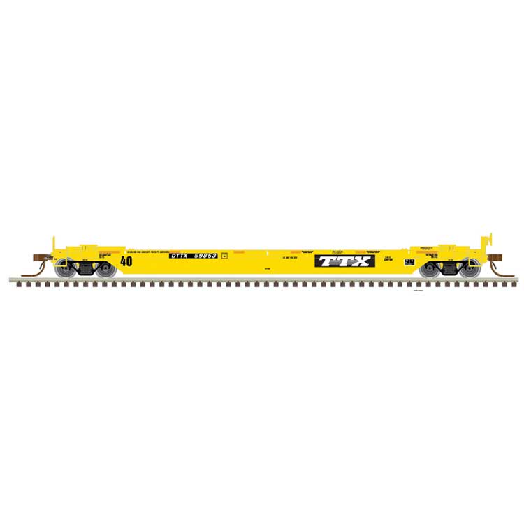 40' Rebuilt Well Car - Ready to Run - Master(R) -- TTX DTTX #59433 (yellow, black logo)