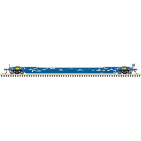 53' Rebuilt Well Car - Ready to Run - Master(R) -- Florida East Coast #74096 (blue, white, Grupo Mexico Logo)