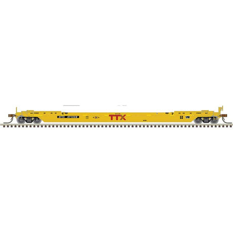 53' Rebuilt Well Car - Ready to Run - Master(R) -- TTX DTTX #475583 (yellow, red, small Next Load Any Road Logo)