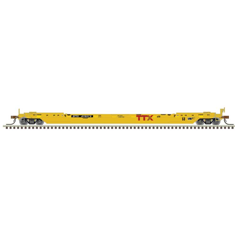 53' Rebuilt Well Car - Ready to Run - Master(R) -- TTX DTTX #471617 (yellow, red, black)