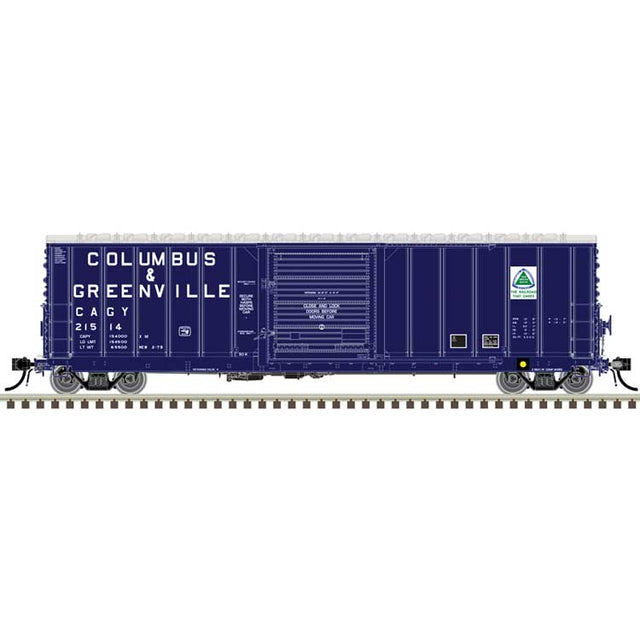 CNCF 5000 50' Boxcar - Ready to Run - Master(R) -- Columbus & Greenville #21514 (Navy blue, white, green)