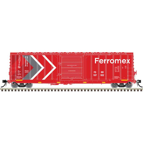 CNCF 5000 50' Boxcar - Ready to Run - Master(R) -- Ferromex #106493 (2020s red, white, gray chevrons)