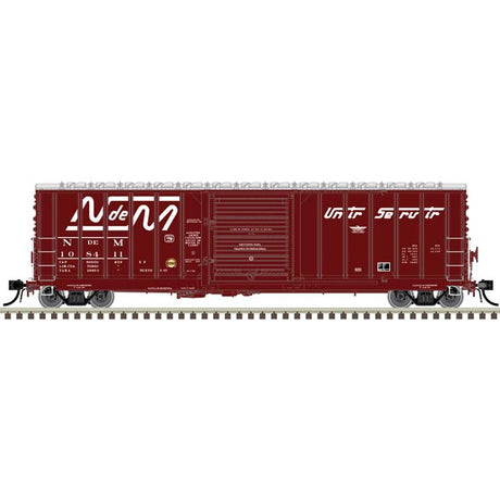 CNCF 5000 50' Boxcar - Ready to Run - Master(R) -- Nacionales de Mexico N de M #108461 (Boxcar Red, white, Unir Servir Slogan)
