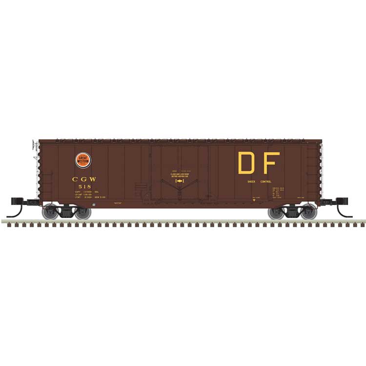 50' General American RBL Plug-Door Boxcar - Ready to Run - Master(R) -- Chicago Great Western #521 (maroon, red, yellow, DF Markings)