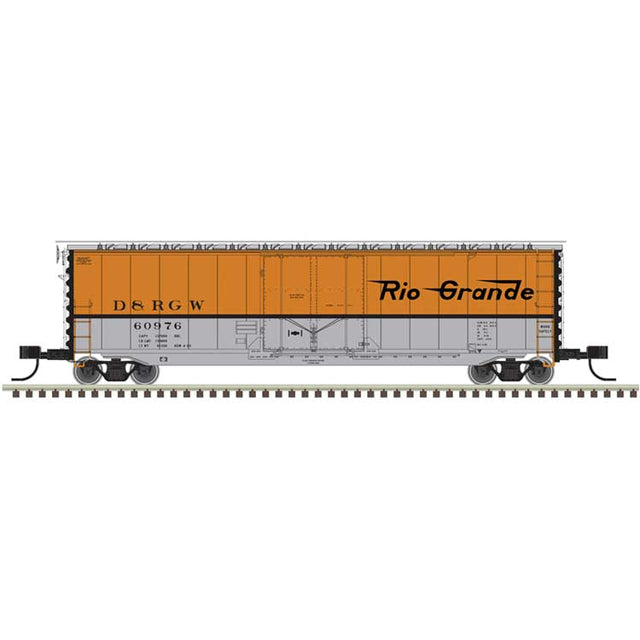 50' General American RBL Plug-Door Boxcar - Ready to Run - Master(R) -- Denver & Rio Grande Western #60927 (Aspen Gold, silver, black)
