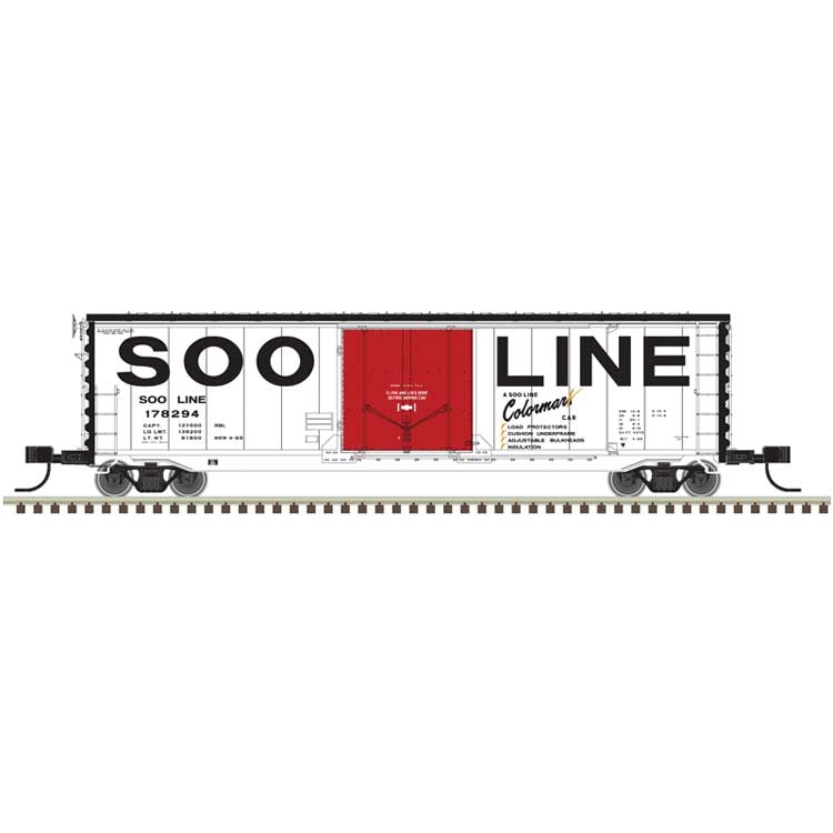 50' General American RBL Plug-Door Boxcar - Ready to Run - Master(R) -- Soo Line #178300 (white, black, red Door, Billboard Roadname)