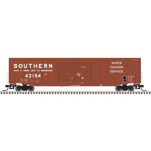 ACF 60' Double-Door Auto Parts Boxcar - Ready to Run - Master(R) -- Southern Railway #43154 (Boxcar Red, white, green)