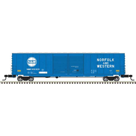 ACF 60' Double-Door Auto Parts Boxcar - Ready to Run - Master(R) -- Norfolk & Western #600928 (blue, white, Hamburger Logo)