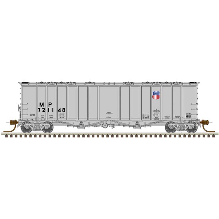 4180 Airslide Covered Hopper - Ready to Run - Master(R) -- Union Pacific MP #721086 (gray, black, UP Shield Logo)