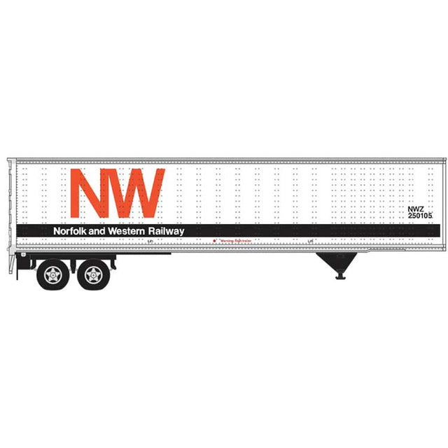 45' Pines Trailer - Assembled -- Norfolk & Western #250069 (white, black, orange NW)