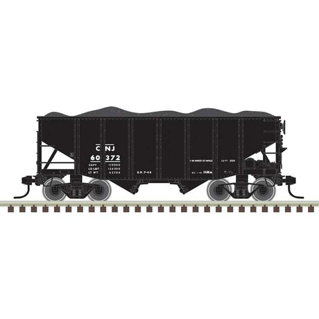 55-Ton Fishbelly Hopper with Load - Ready to Run -- Central Railroad of New Jersey #60372 (black, reporting marks only)