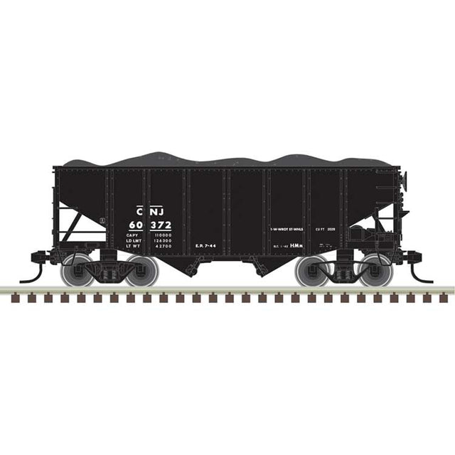 55-Ton Fishbelly Hopper with Load - Ready to Run -- Central Railroad of New Jersey #60546 (black, reporting marks only)