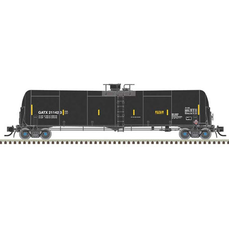 TrinityRail 31,000-Gallon Crude Oil Tank Car - Ready to Run - Master(R) -- GATX #211403 (black, yellow conspicuity marks)