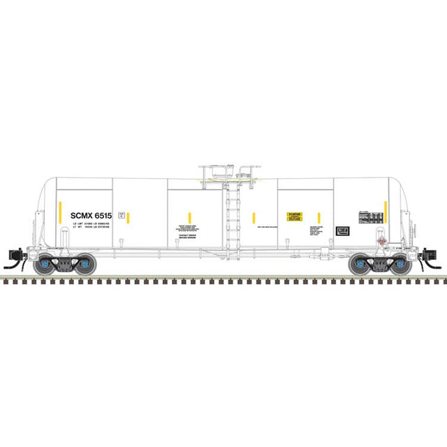TrinityRail 31,000-Gallon Crude Oil Tank Car - Ready to Run - Master(R) -- Shell Oil SCMX #6515 (white, yellow conspicuity marks)