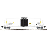 4 TrinityRail 31,000-Gallon Tank Cars & 2 Airslide Buffer Set - Ready to Run -- Deep Rock Refining DPRX, BNSF Buffer (white, black, Boxcar Red Buffers)-1