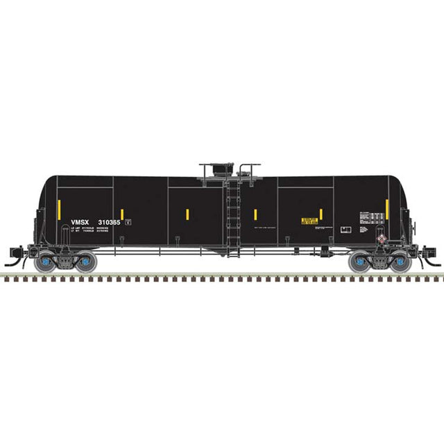 TrinityRail 31,000-Gallon Crude Oil Tank Car 6-Pack - Ready to Run - Master( -- Valero Energy VMSX (black)
