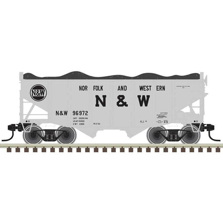55-Ton Fishbelly Hopper with Load - Ready to Run -- Norfolk & Western #96989 (gray, black)