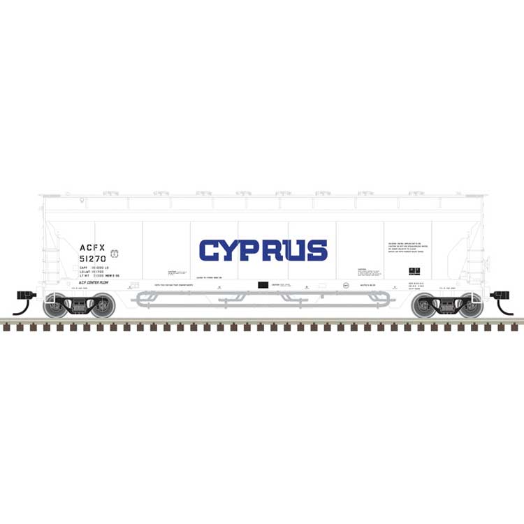 ACF 4-Bay Center Flow(R) Pressureaide(R) Covered Hopper - Ready to Run - Maste -- Cyprus ACFX #51233 (white, black)