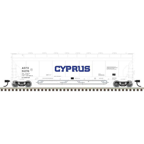 ACF 4-Bay Center Flow(R) Pressureaide(R) Covered Hopper - Ready to Run - Maste -- Cyprus ACFX #51233 (white, black)