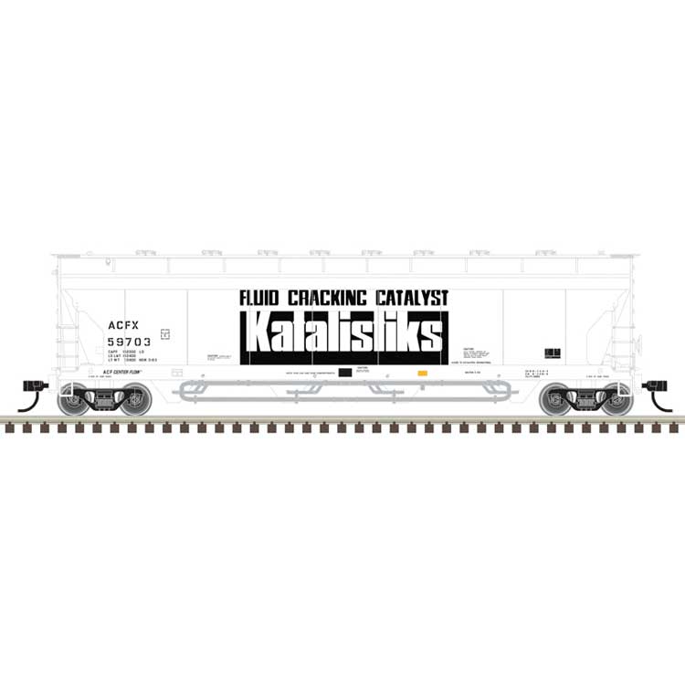 ACF 4-Bay Center Flow(R) Pressureaide(R) Covered Hopper - Ready to Run - Maste -- Katalistiks ACFX #59699 (white, black)